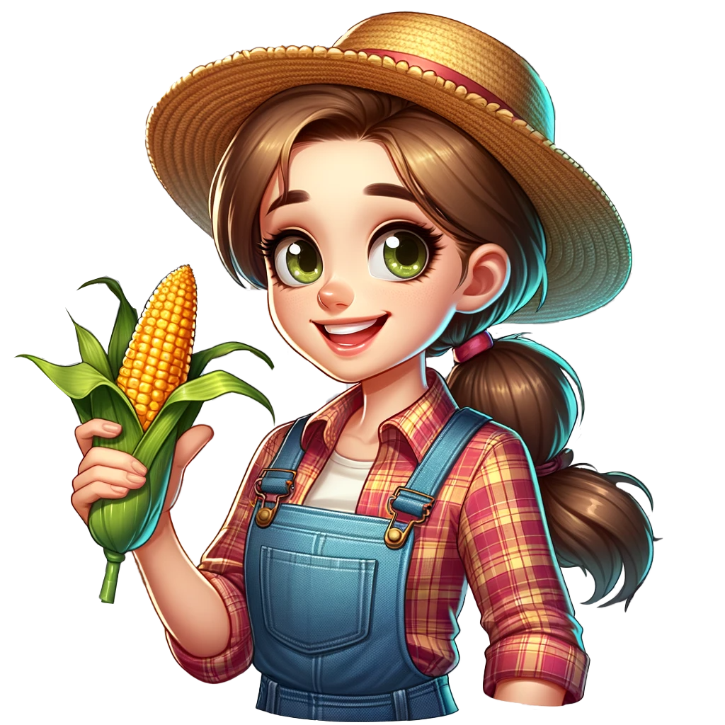 Girl harvesting corn