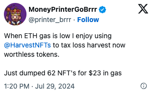 Tweet from happy harvester