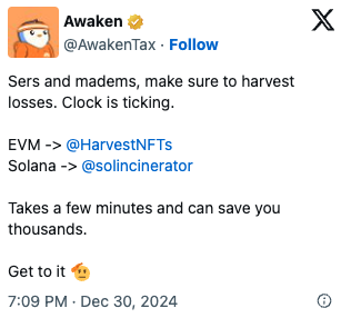 Tweet from happy harvester